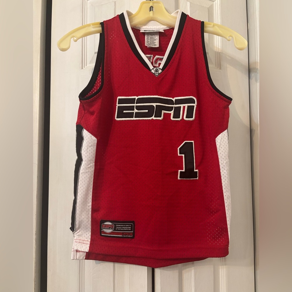 Red ESPN Basketball Jersey-Youth Small